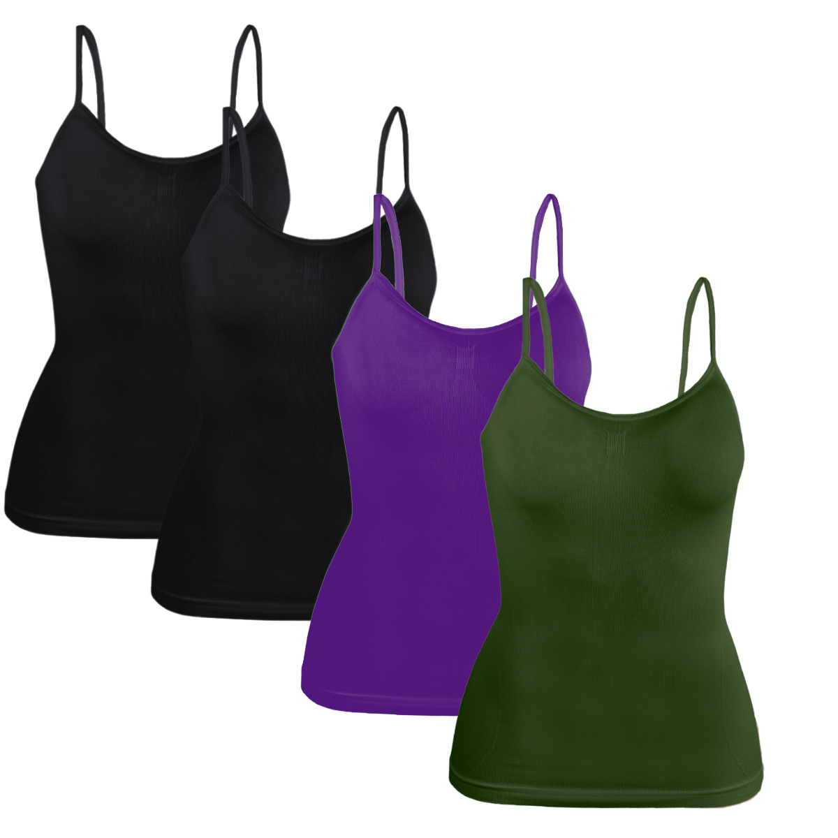 Foto 1 | Set 4 Blusas Mujer Tirantes Casual Blusa Bl-1005-px4 Variedad De Color Crop Top Dama