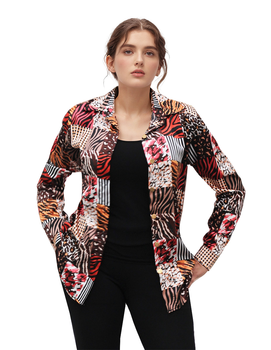 Foto 4 | Blusa Casual Manga Larga Kosauki Moda Marrón para Mujer