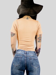 Foto 3 | Player Mujer Texturizada Casual Stretch Bl-1018 Beige Blusa Dama Top