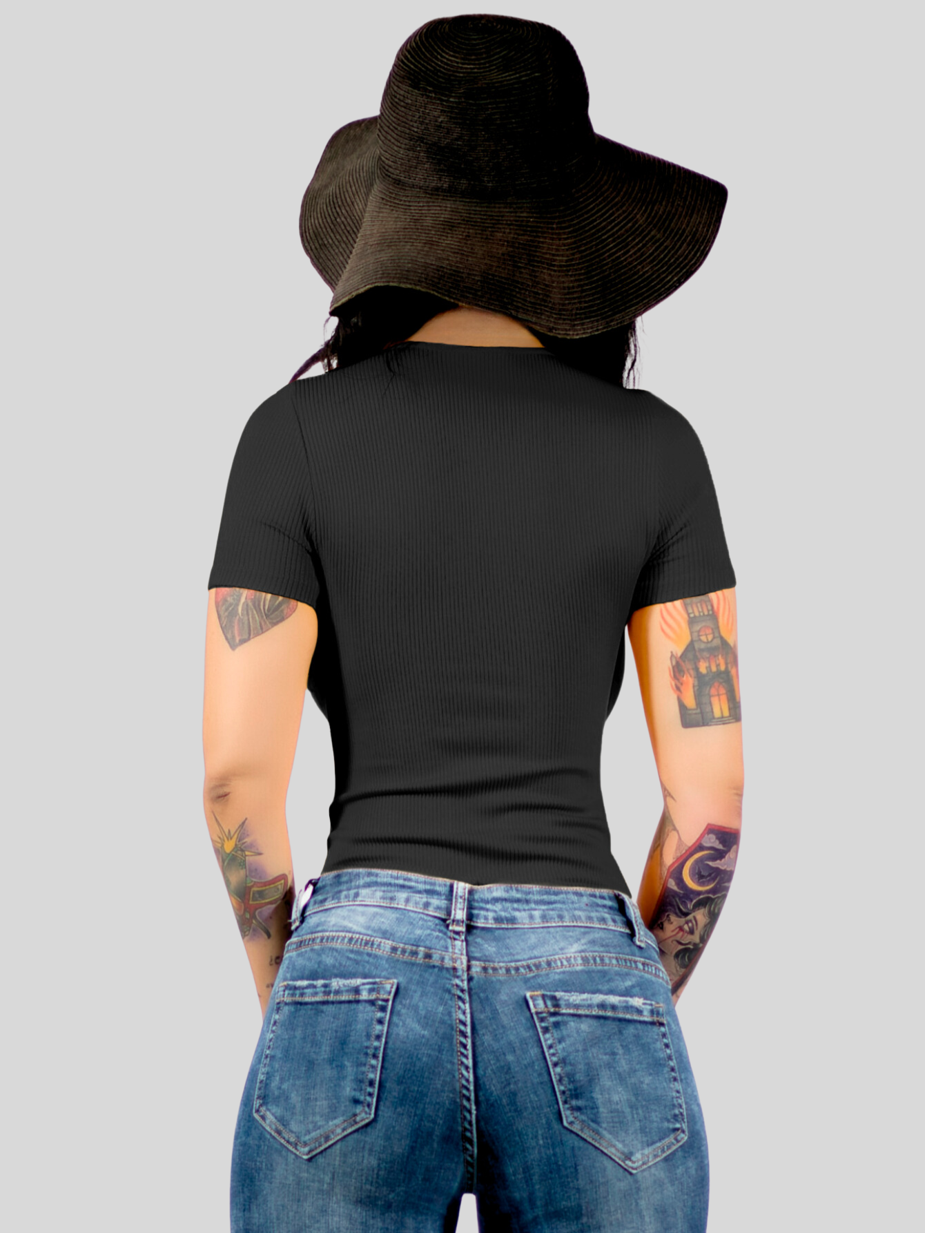Foto 4 pulgar | Player Mujer Texturizada Casual Stretch Bl-1018 Negro Blusa Dama Top