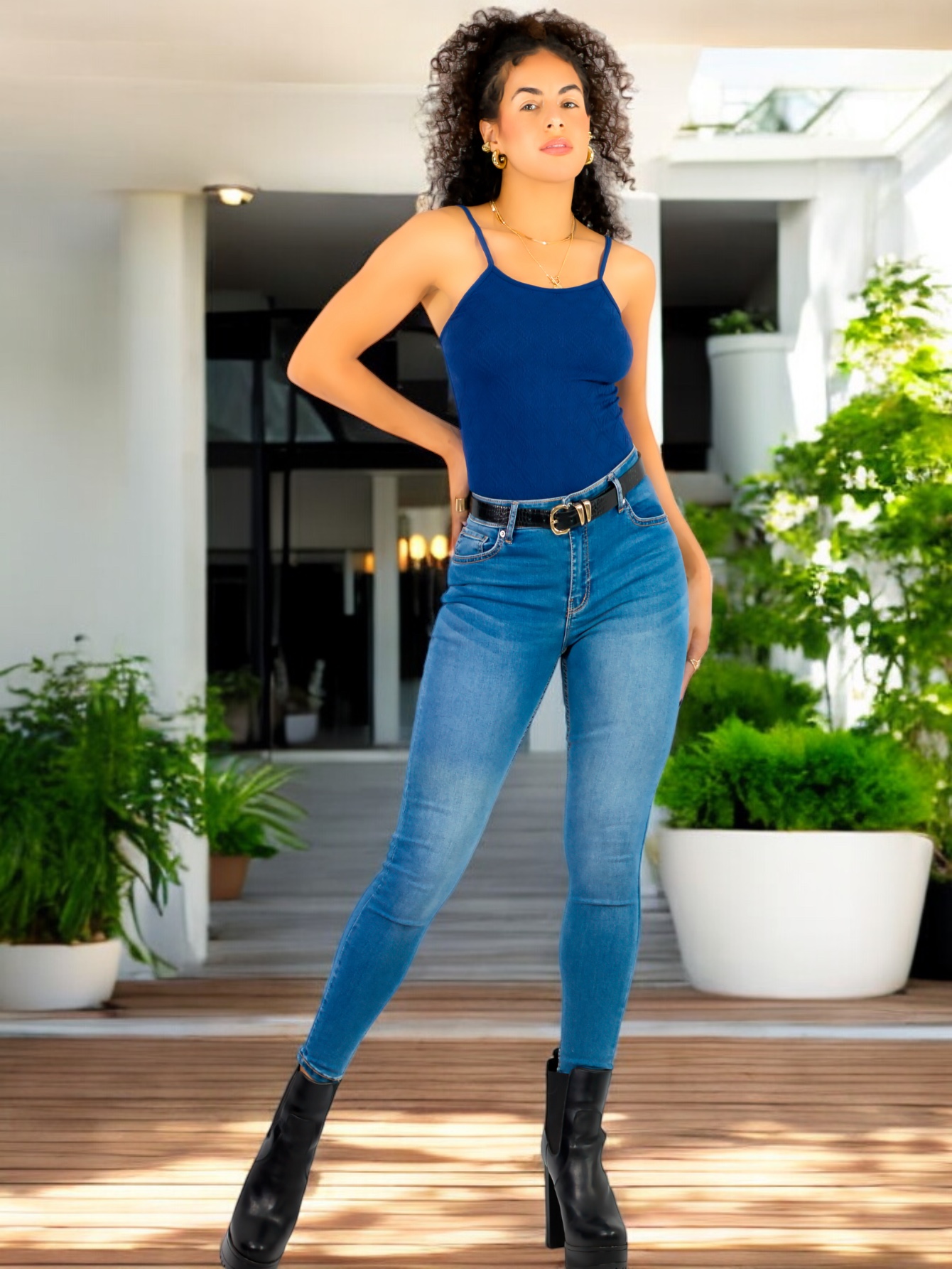 Foto 2 | Set De 2 Blusa De Tirantes De Mujer Bl-1026-px2 Variedad De Colores Texturizada Stretch