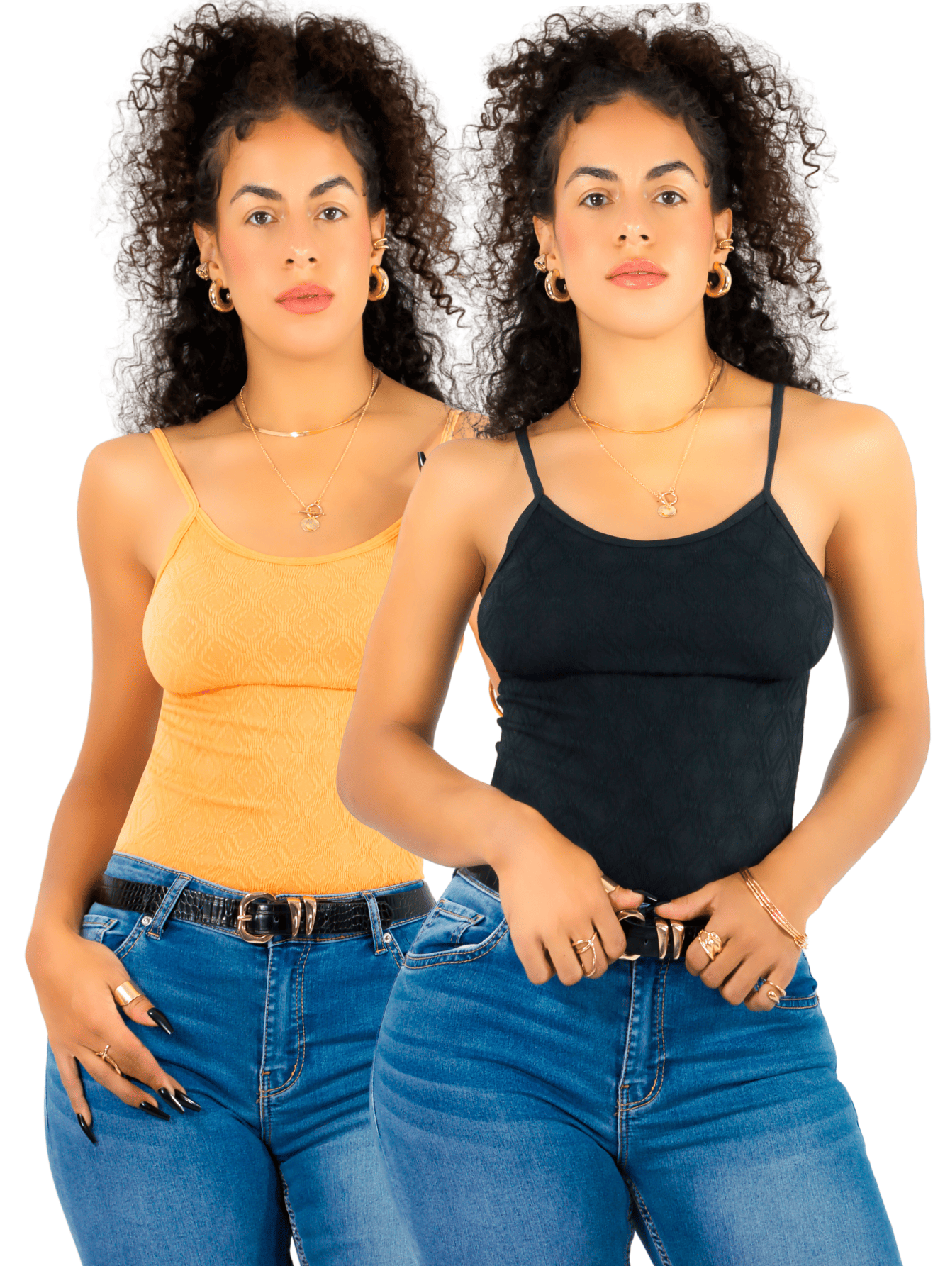 Set De 2 Blusa De Tirantes De Mujer Bl-1026-px2 Variedad De Colores Texturizada Stretch