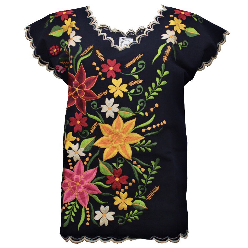 Foto 2 pulgar | Blusa Artesanal Bordada Yucateca Para Mujer