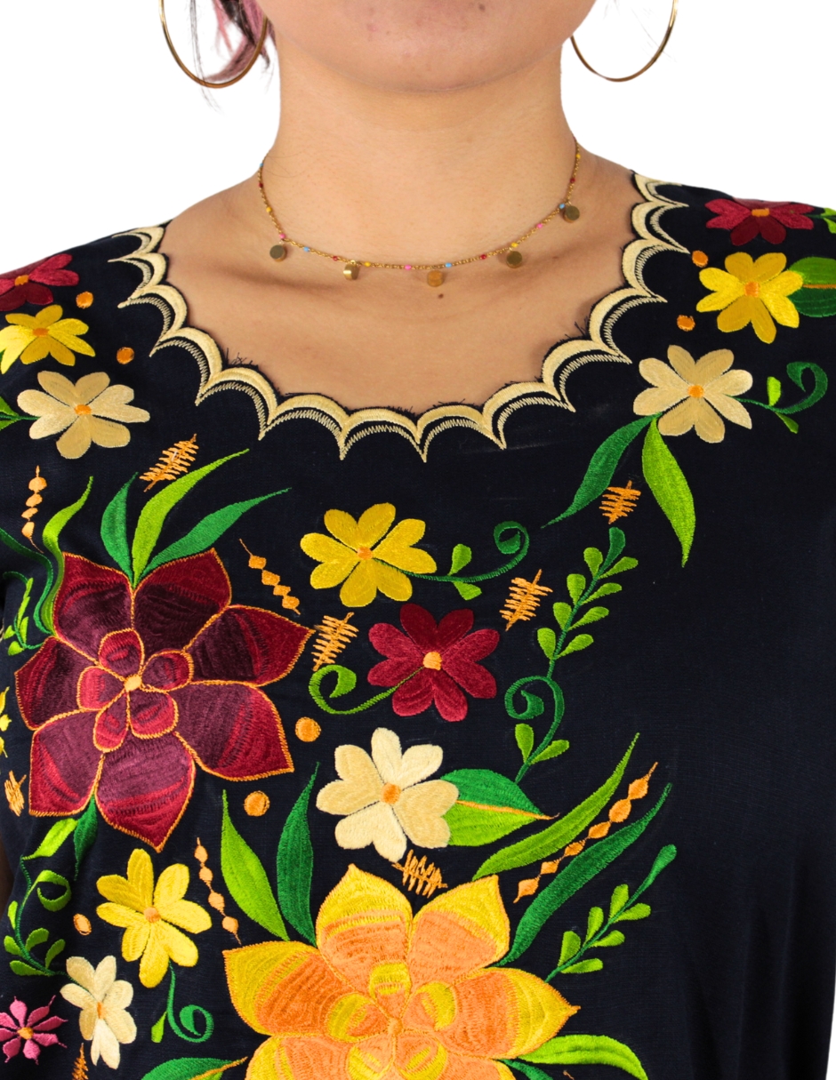 Foto 5 pulgar | Blusa Artesanal Bordada Yucateca Para Mujer