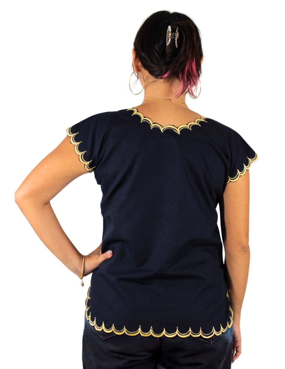 Foto 6 pulgar | Blusa Artesanal Bordada Yucateca Para Mujer