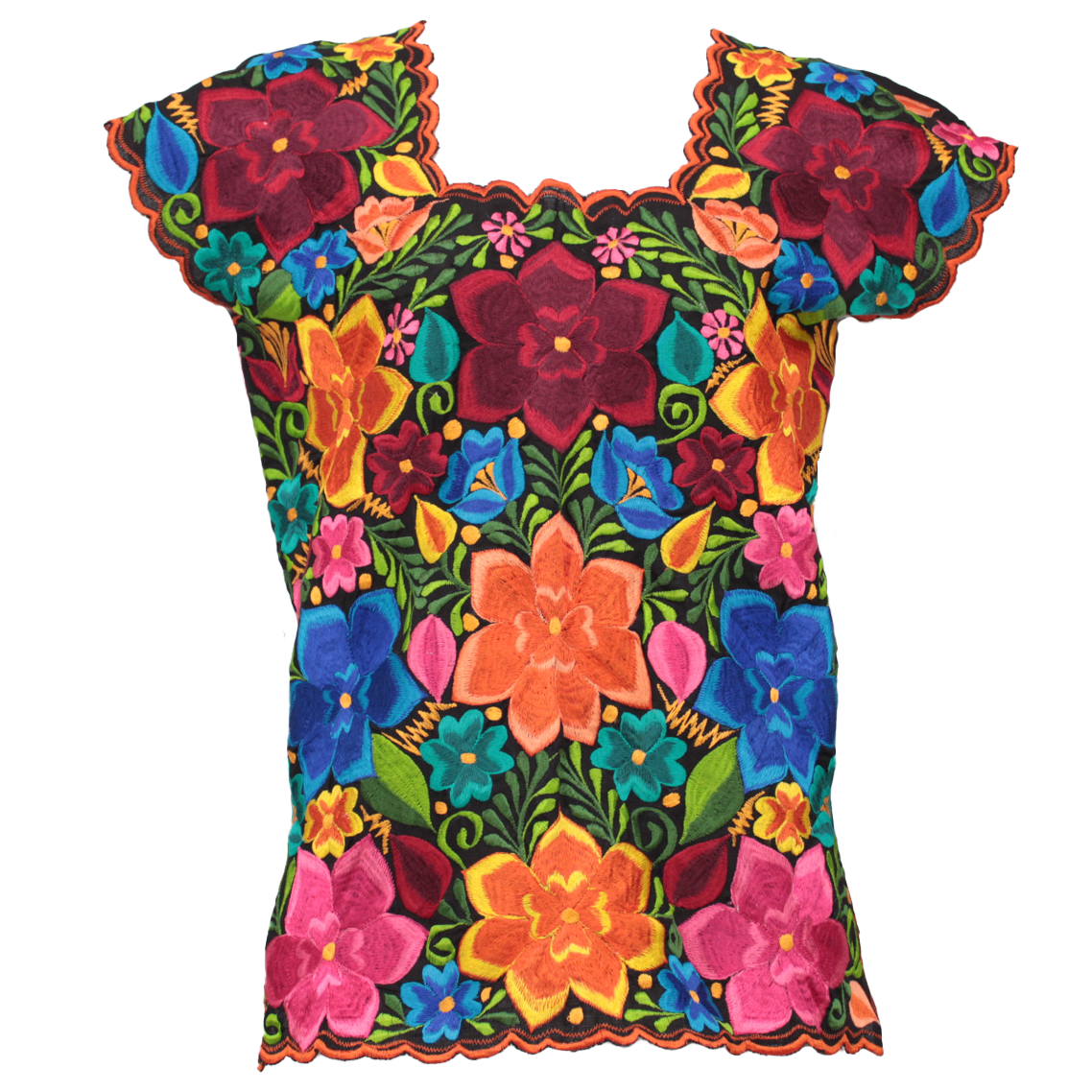 Foto 2 pulgar | Blusa Yucateca Artesanal Bordada En Ambos Lados Para Mujer