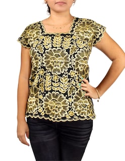 Foto 2 | Blusa Artesanal Bordada Yucateca Para Mujer