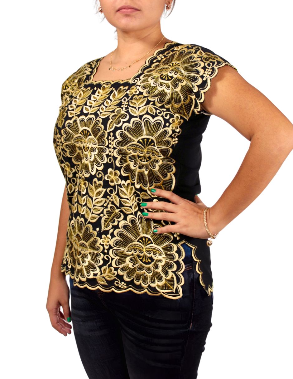 Foto 4 pulgar | Blusa Artesanal Bordada Yucateca Para Mujer
