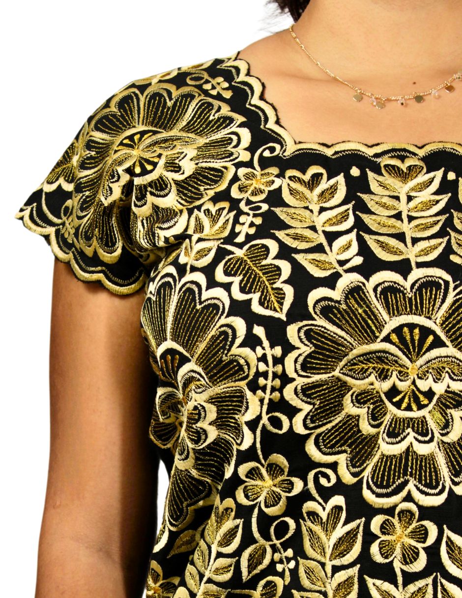 Foto 5 pulgar | Blusa Artesanal Bordada Yucateca Para Mujer