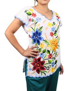Foto 3 | Blusa Artesanal Bordada Yucateca Para Mujer