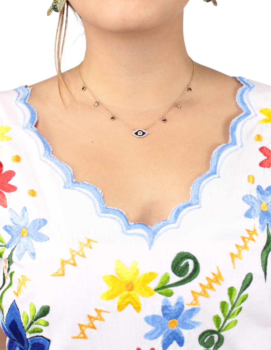 Foto 4 | Blusa Artesanal Bordada Yucateca Para Mujer