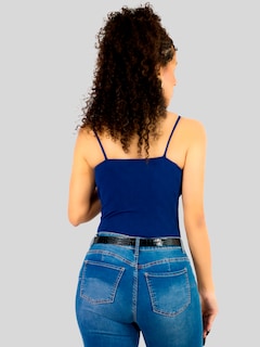Foto 3 | Top Tank Blusa De Mujer Unitalla Canalé De Tirantes Estampado Liso Bl-1026 Marino Crop Básico Varios Colores