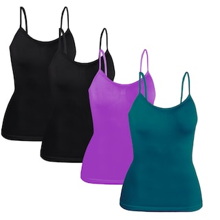 Foto 1 | Set 4 Blusas Mujer Tirantes Casual Blusa Bl-1005-px4 Variedad De Colores Crop Top Dama
