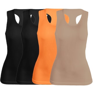 Foto 1 | Pack de 4 Blusas de Tirante Unitalla Microfibra Fresca Basicos para Mujer