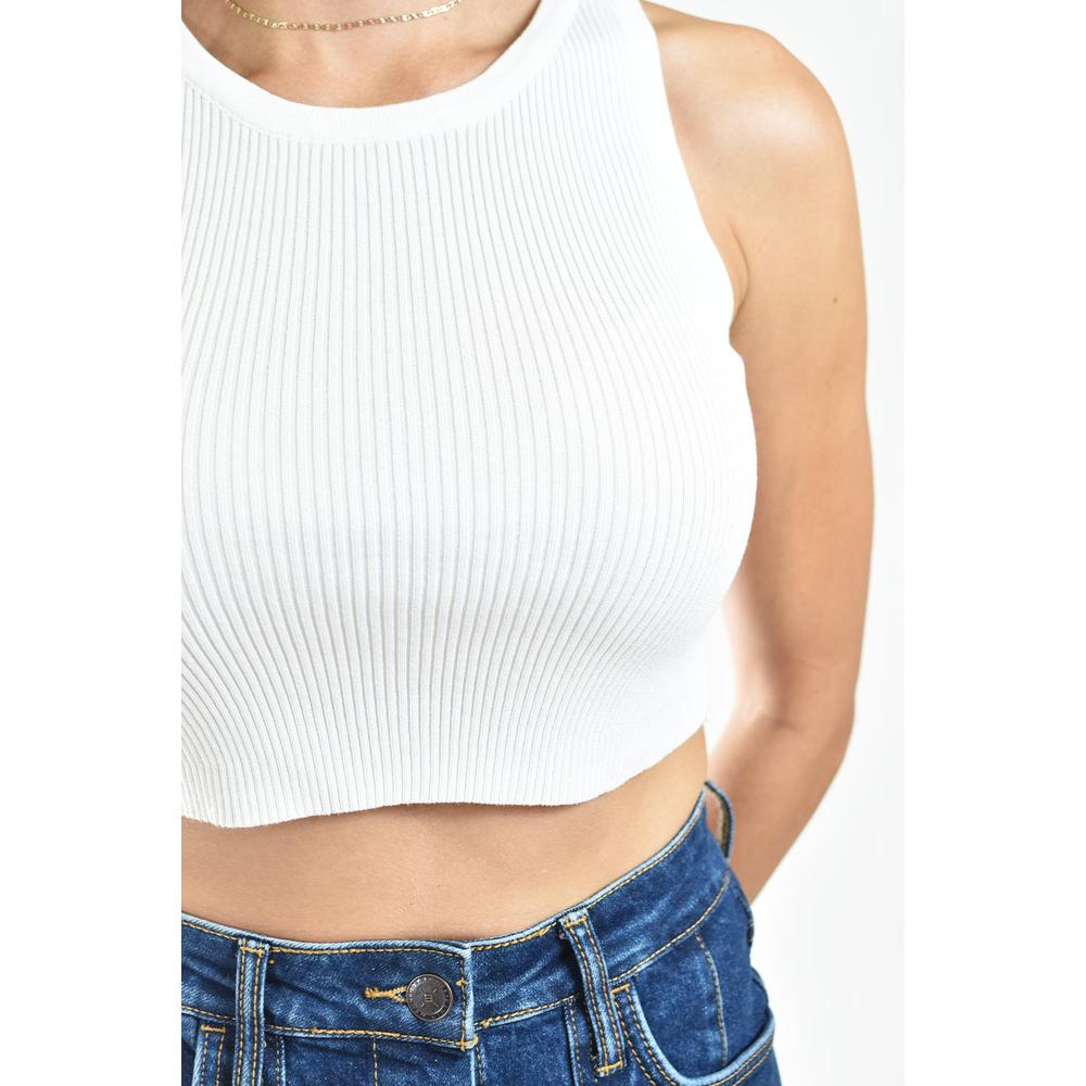Foto 5 pulgar | Crop Top De Canalé /juvenil, 0141 (blanco) Blanco
