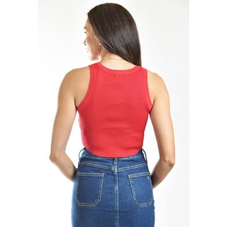 Foto 3 | Crop Top De Canalé /juvenil, 0141 (rojo) Rojo