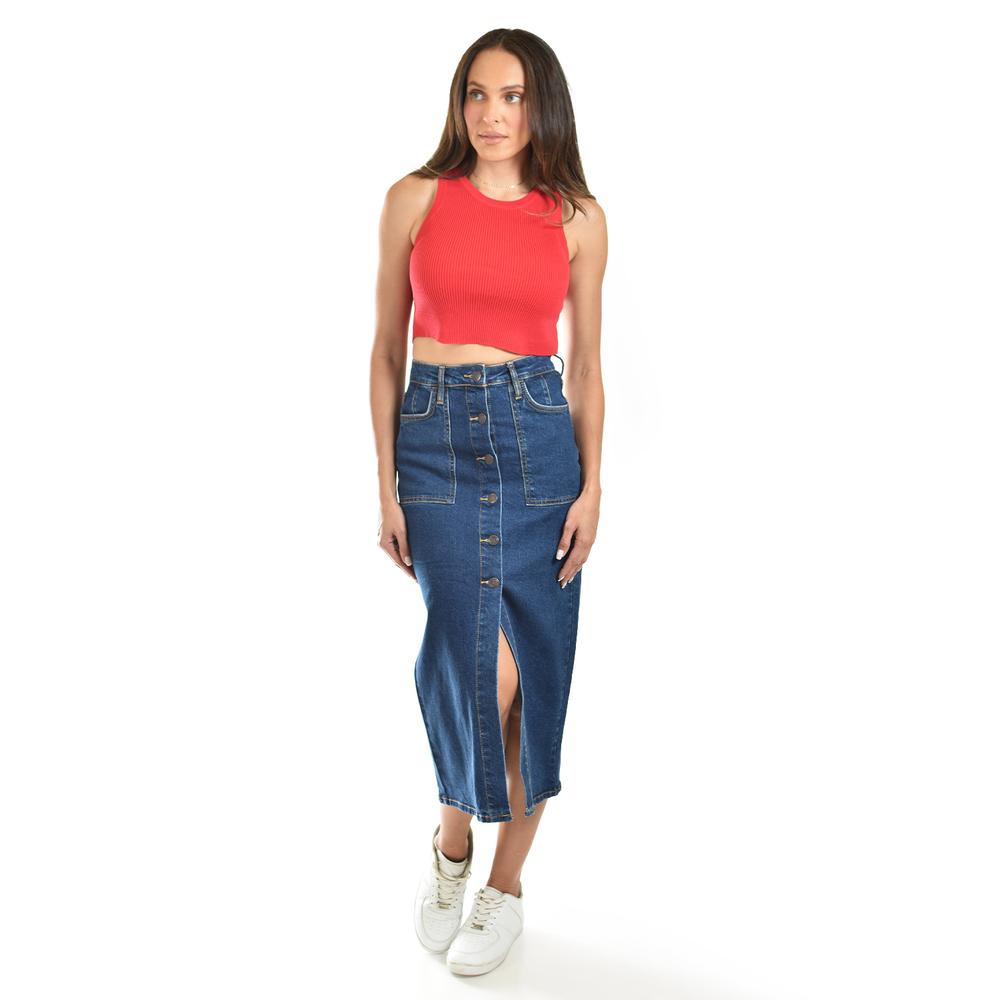 Foto 5 | Crop Top De Canalé /juvenil, 0141 (rojo) Rojo