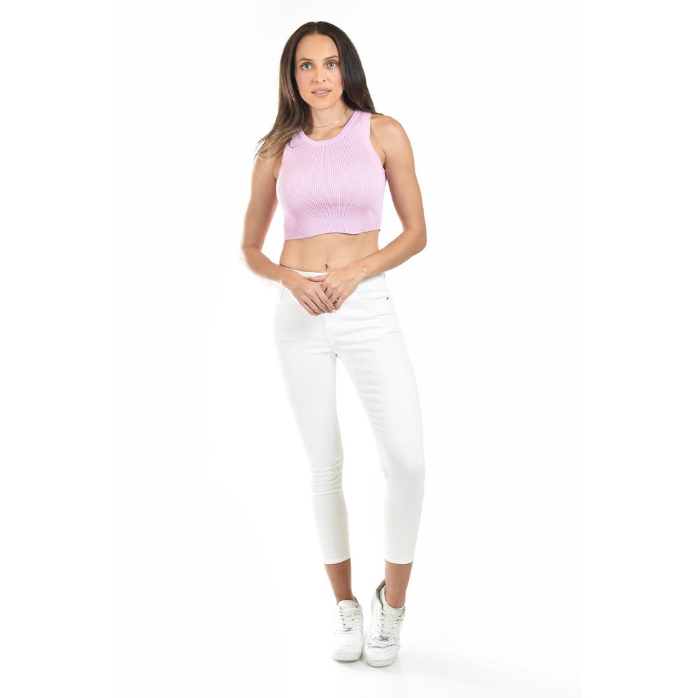 Foto 6 pulgar | Crop Top De Canalé /juvenil, 0141 (rosa) Rosa