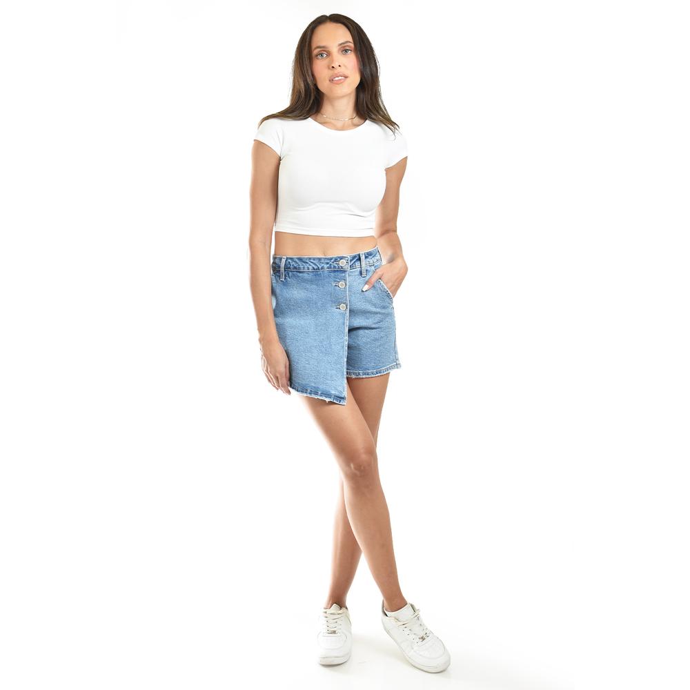 Foto 5 pulgar | Crop Top De Manga Corta /juvenil, 0127 (blanco) Blanco