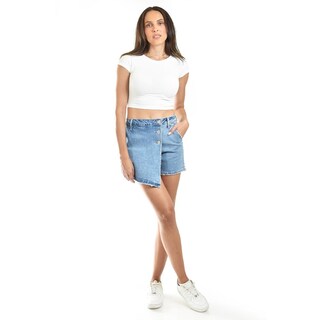 Foto 4 | Crop Top De Manga Corta /juvenil, 0127 (blanco) Blanco