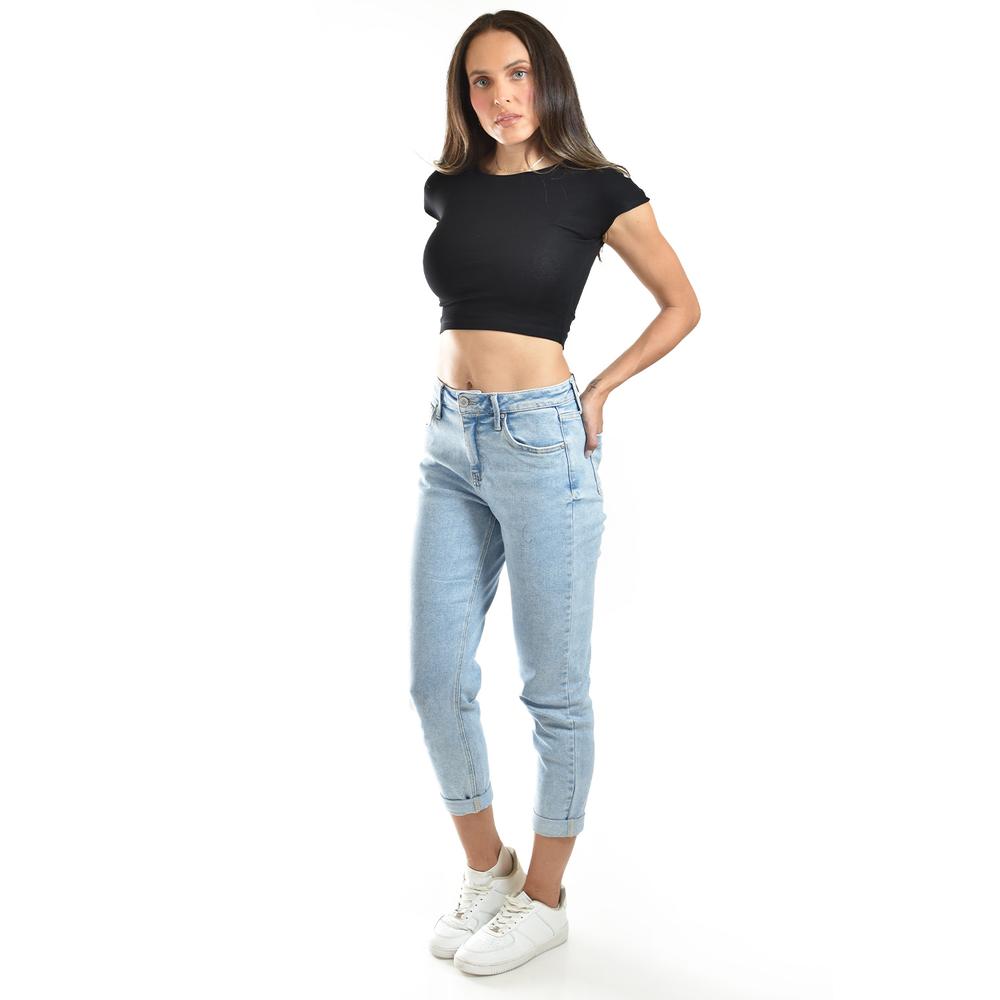 Foto 5 pulgar | Crop Top De Manga Corta /juvenil, 0127 (negro) Negro