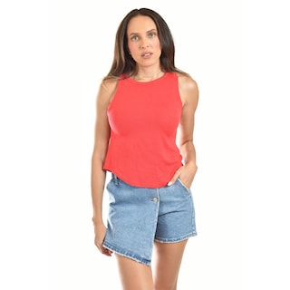 Foto 1 | Blusa Básica Sin Manga /juvenil, 0077 (rojo) Rojo