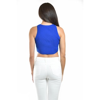 Foto 3 | Crop Top De Canalé /juvenil, 0141 (azul Rey) Azul