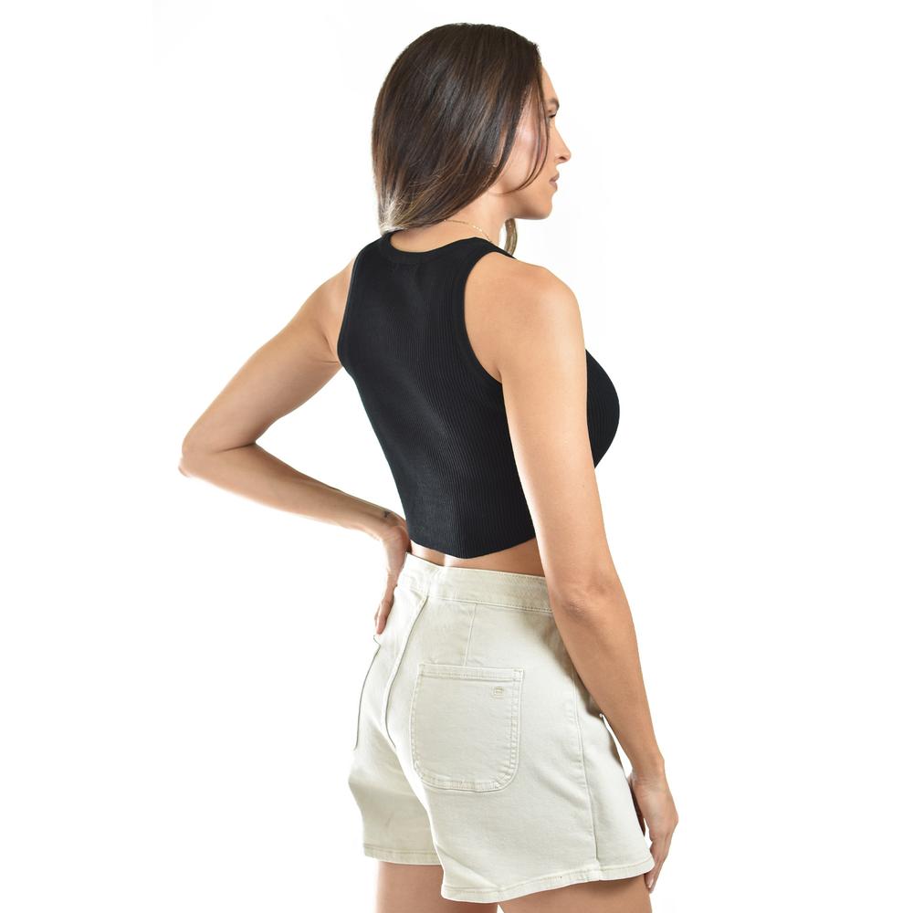 Foto 4 pulgar | Crop Top De Canalé /juvenil, 0141 (negro) Negro