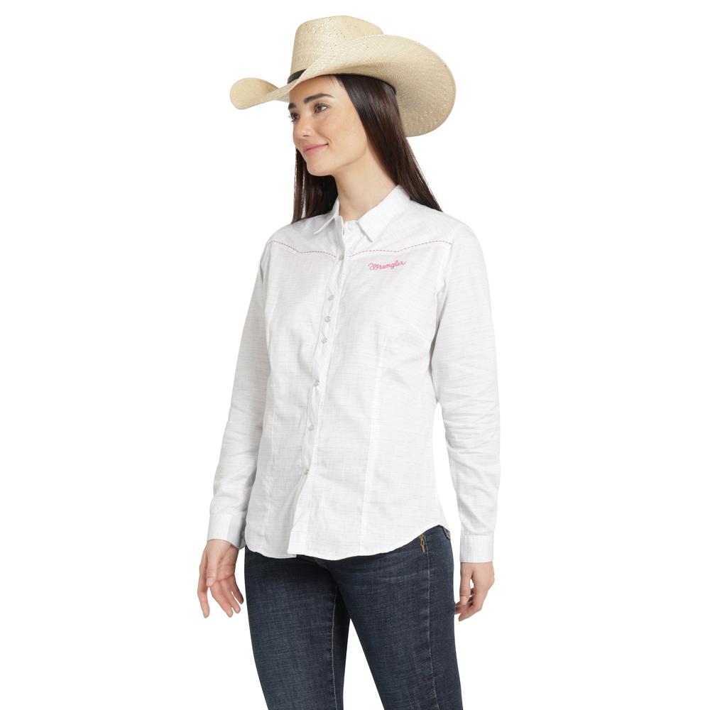 Foto 3 pulgar | Blusa Vaquera Wrangler Mujer Slim Manga Larga 888 Blanco