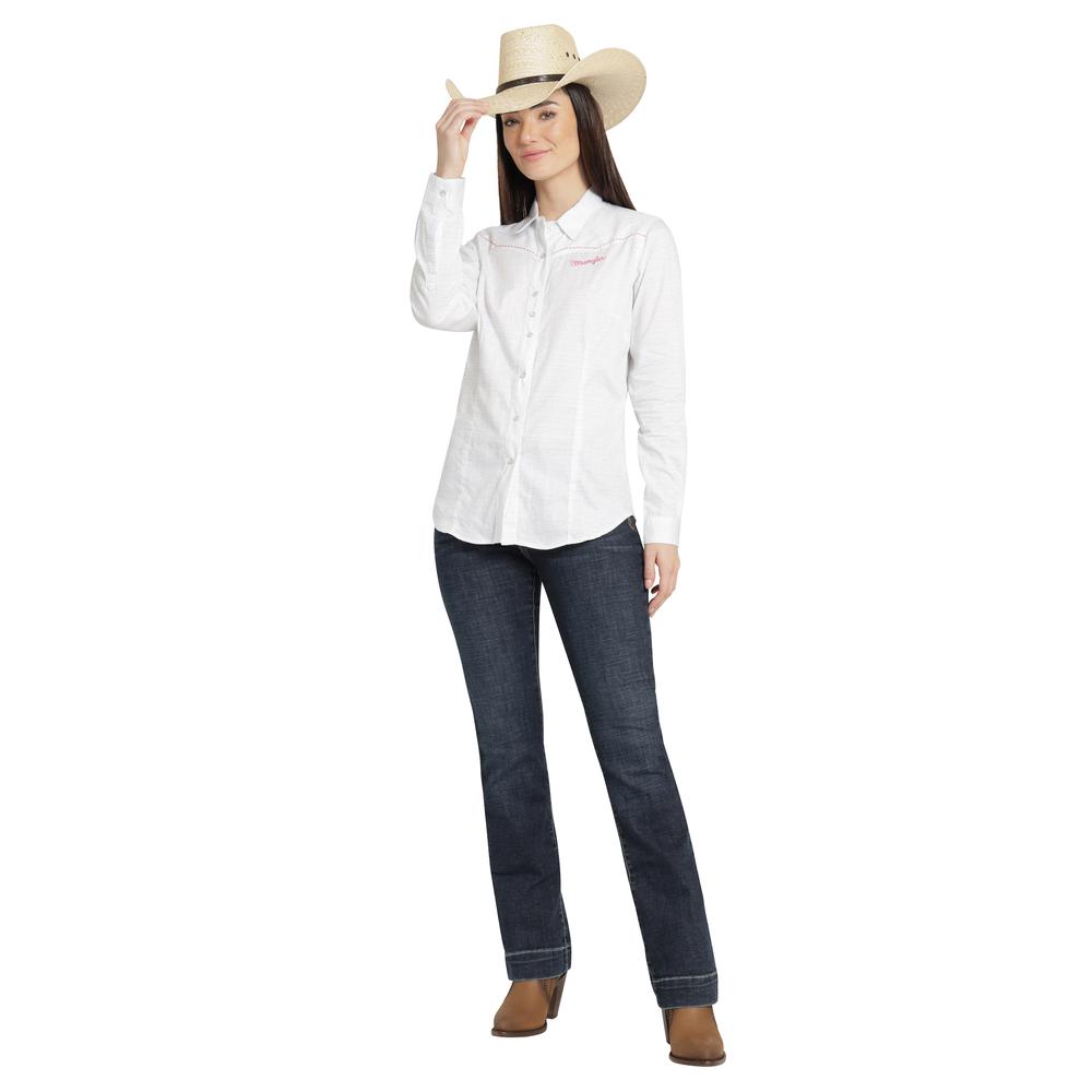 Foto 5 pulgar | Blusa Vaquera Wrangler Mujer Slim Manga Larga 888 Blanco