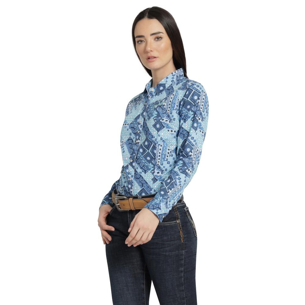 Foto 3 pulgar | Blusa Vaquera Wrangler Mujer Slim Manga Larga 889 Azul
