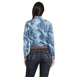 Foto 3 | Blusa Vaquera Wrangler Mujer Slim Manga Larga 889 Azul