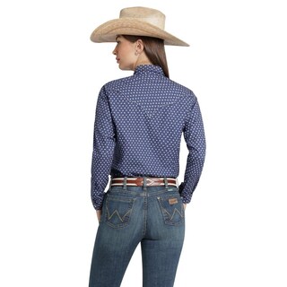 Foto 3 | Blusa Vaquera Wrangler Mujer Slim Manga Larga 892 Azul Marino