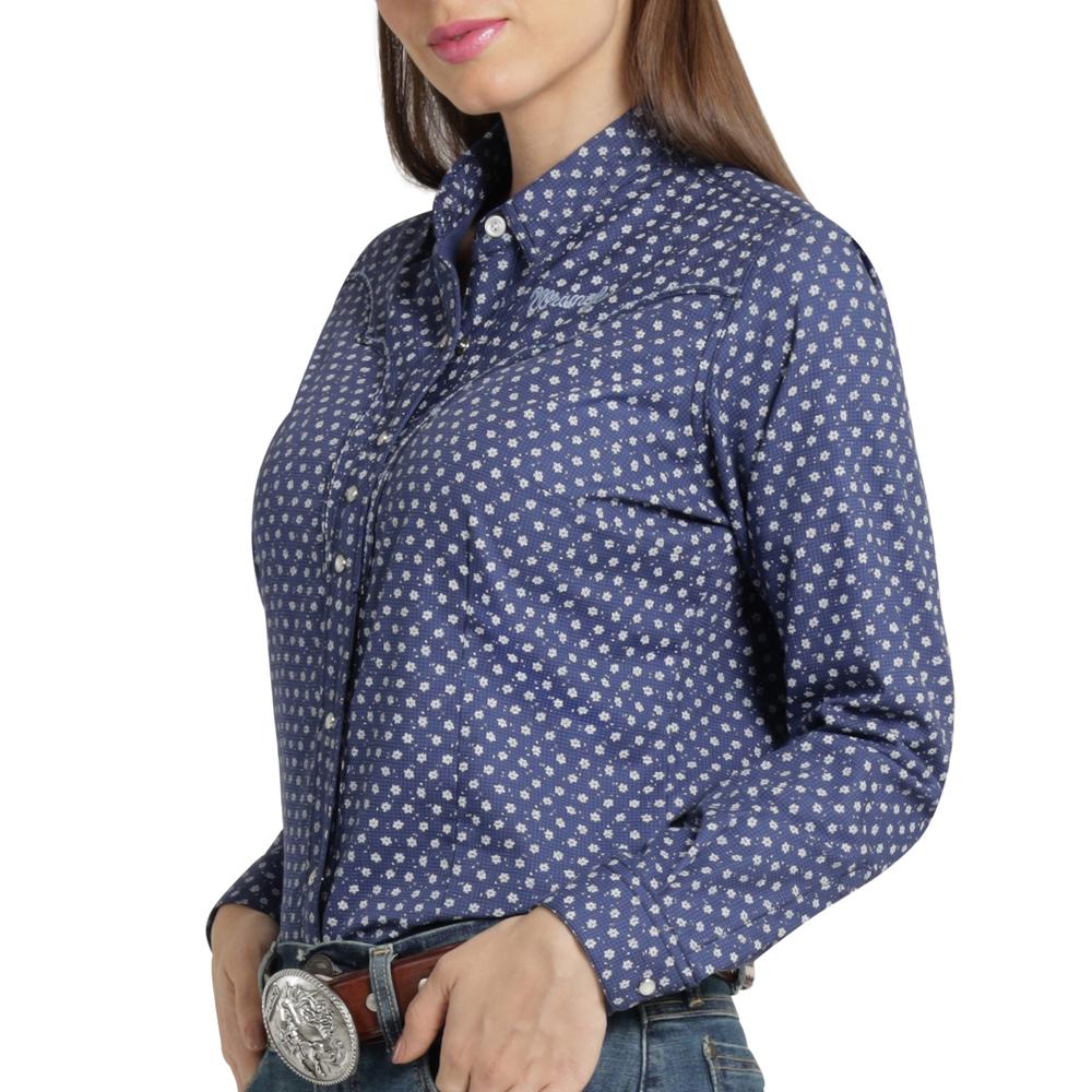 Foto 5 | Blusa Vaquera Wrangler Mujer Slim Manga Larga 892 Azul Marino