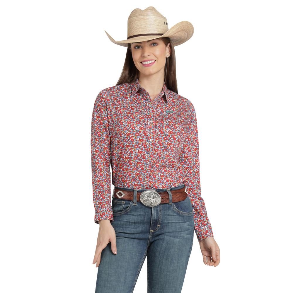 Blusa Vaquera Wrangler Mujer Slim Manga Larga 891 Rojo