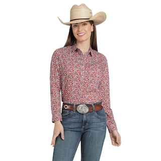Foto 1 | Blusa Vaquera Wrangler Mujer Slim Manga Larga 891 Rojo