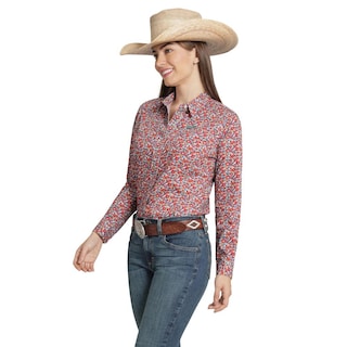 Foto 2 | Blusa Vaquera Wrangler Mujer Slim Manga Larga 891 Rojo