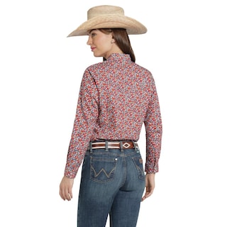 Foto 3 | Blusa Vaquera Wrangler Mujer Slim Manga Larga 891 Rojo