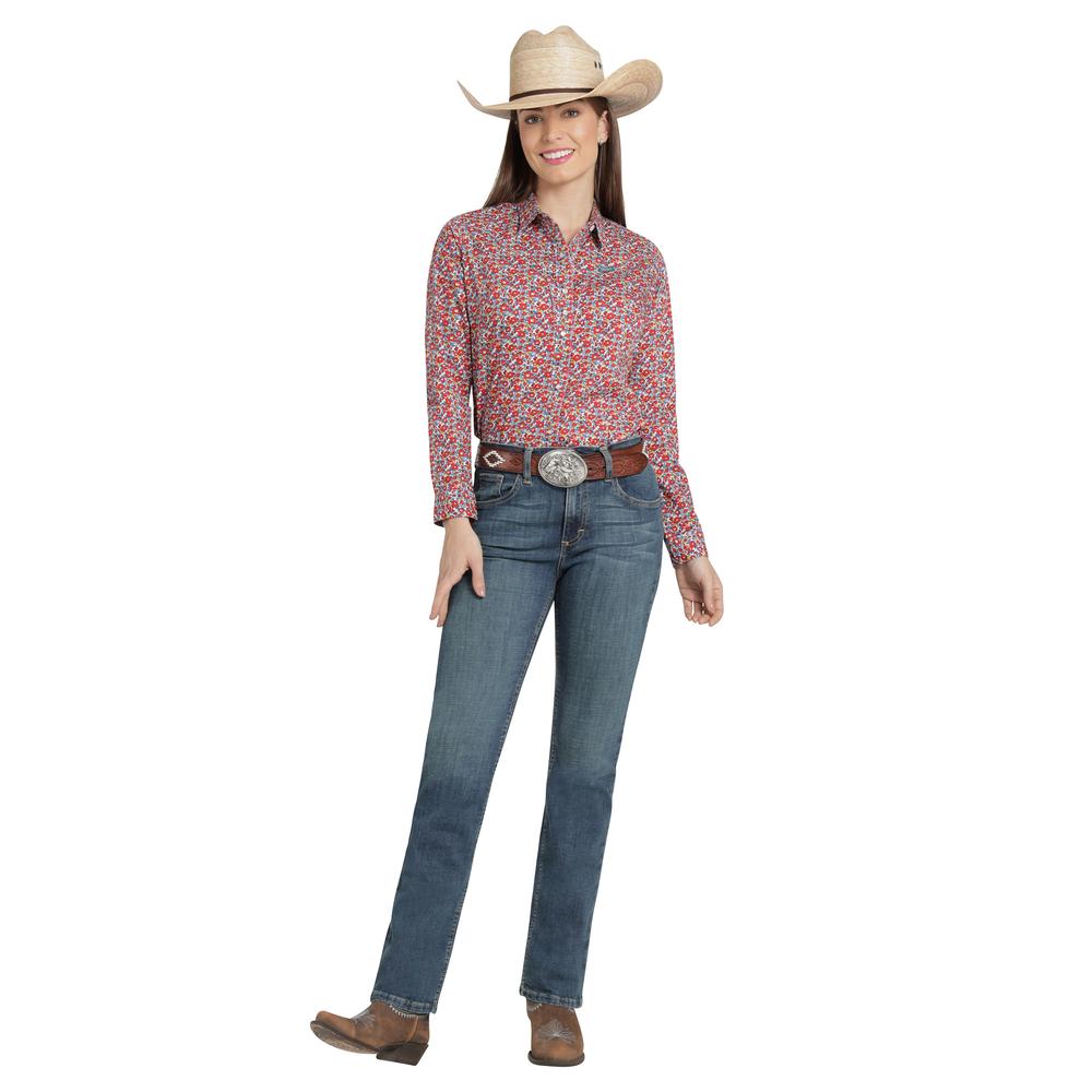Foto 4 | Blusa Vaquera Wrangler Mujer Slim Manga Larga 891 Rojo
