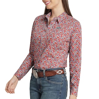 Foto 5 | Blusa Vaquera Wrangler Mujer Slim Manga Larga 891 Rojo