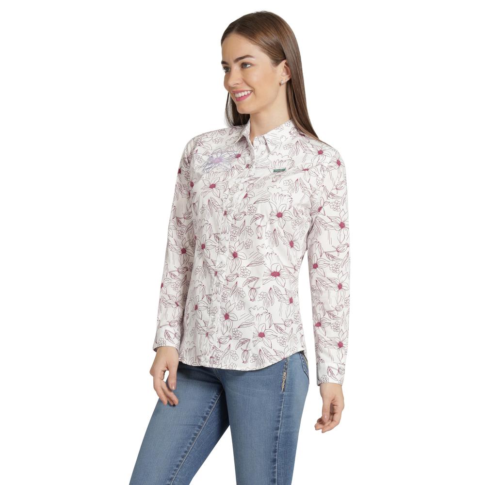 Foto 2 | Blusa Vaquera Wrangler Mujer Slim Manga Larga 893 Blanco
