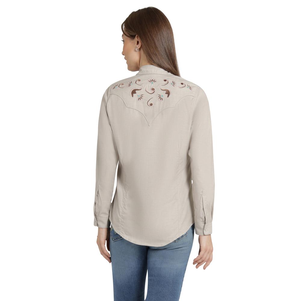 Foto 4 pulgar | Blusa Vaquera Wrangler Mujer Slim Manga Larga 869 Beige