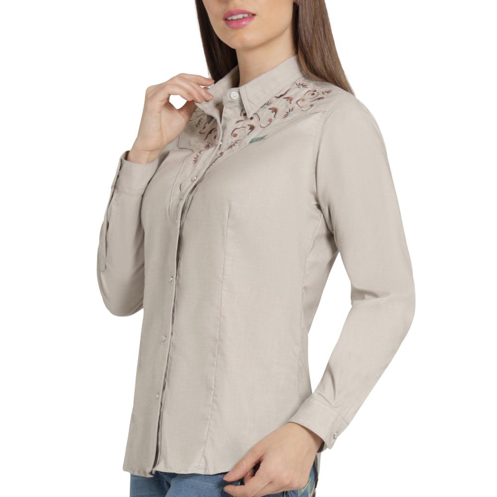 Foto 6 pulgar | Blusa Vaquera Wrangler Mujer Slim Manga Larga 869 Beige