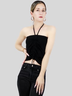 Foto 7 | Set De 2 Blusas De Tirante Para Mujer Crop Top Top-1016-px2 Variedad De Colores Stretch Canalé