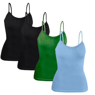 Foto 1 | Set 4 Blusas Mujer Tirantes Casual Blusa Bl-1005-px4 Variedad De Colores Crop Top Dama