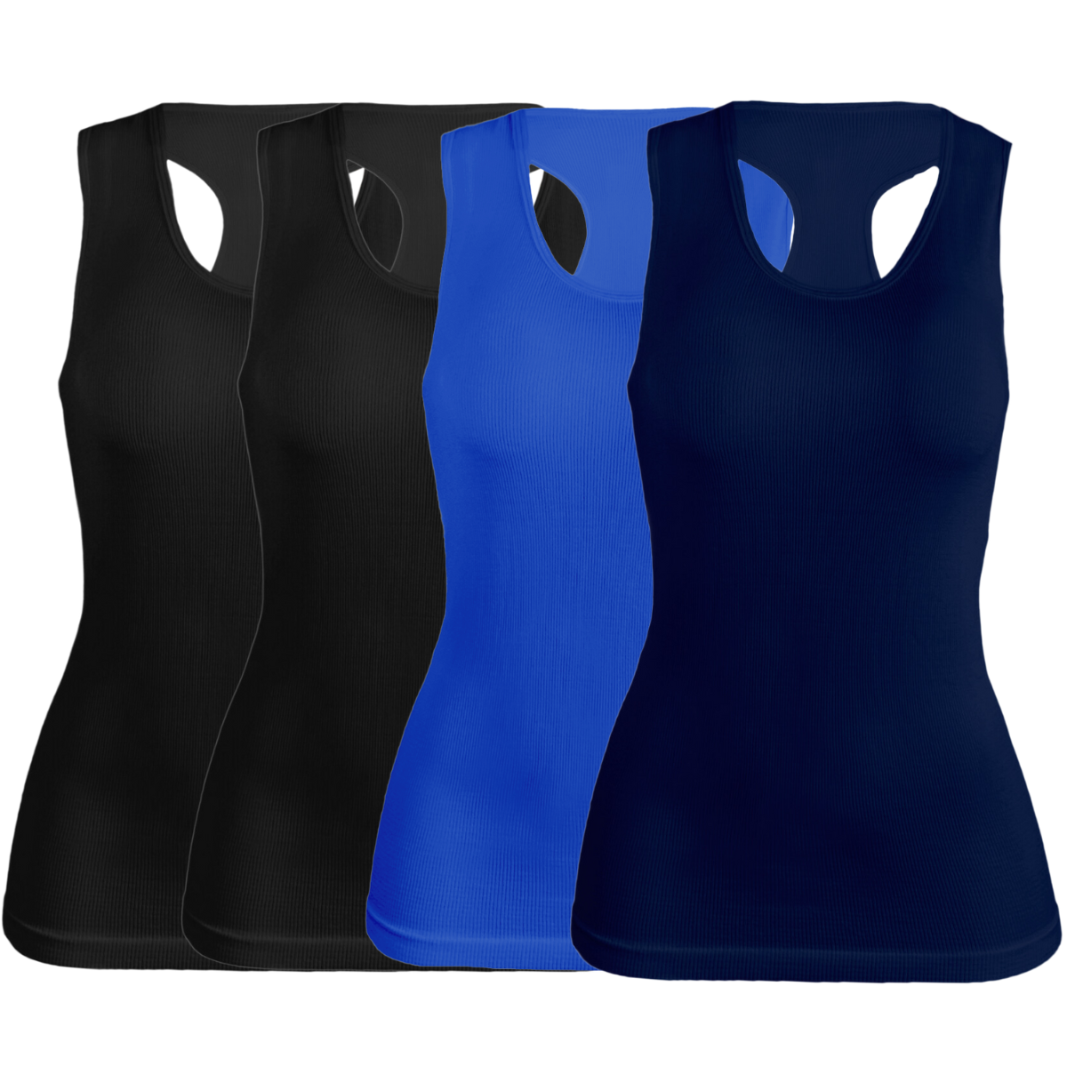 Foto 1 | Pack De 4 Blusas De Tirante Unitalla Microfibra Fresca Basicos De Mujer Croptop Dama Bl-1007 Surtido En Color Ajustables