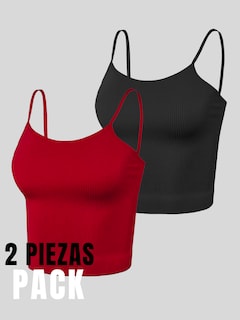 Foto 5 | Set 2 Blusas Mujer Texturizada Casual Blusa Bl-1012-px2 Variedad De Colores Crop Top