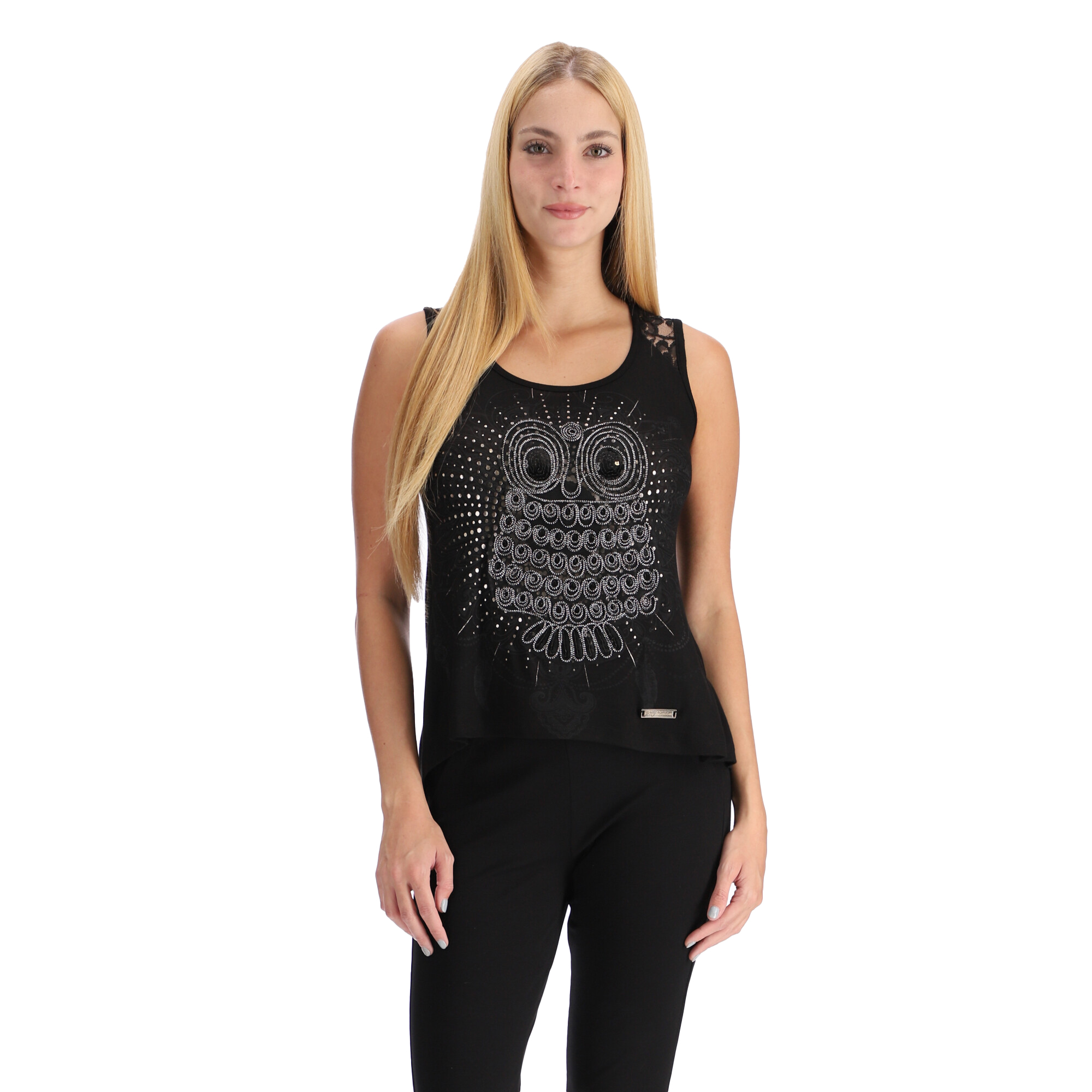 Blusa De Encaje Búho En Lentejuelas Boy London