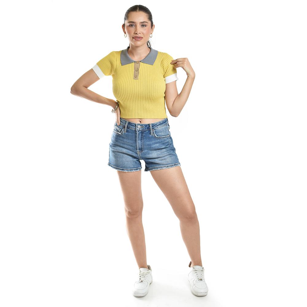 Foto 6 pulgar | Blusa De Canale Tipo Polo Roman Fashion /juvenil, 7281 (mostaza) Amarillo