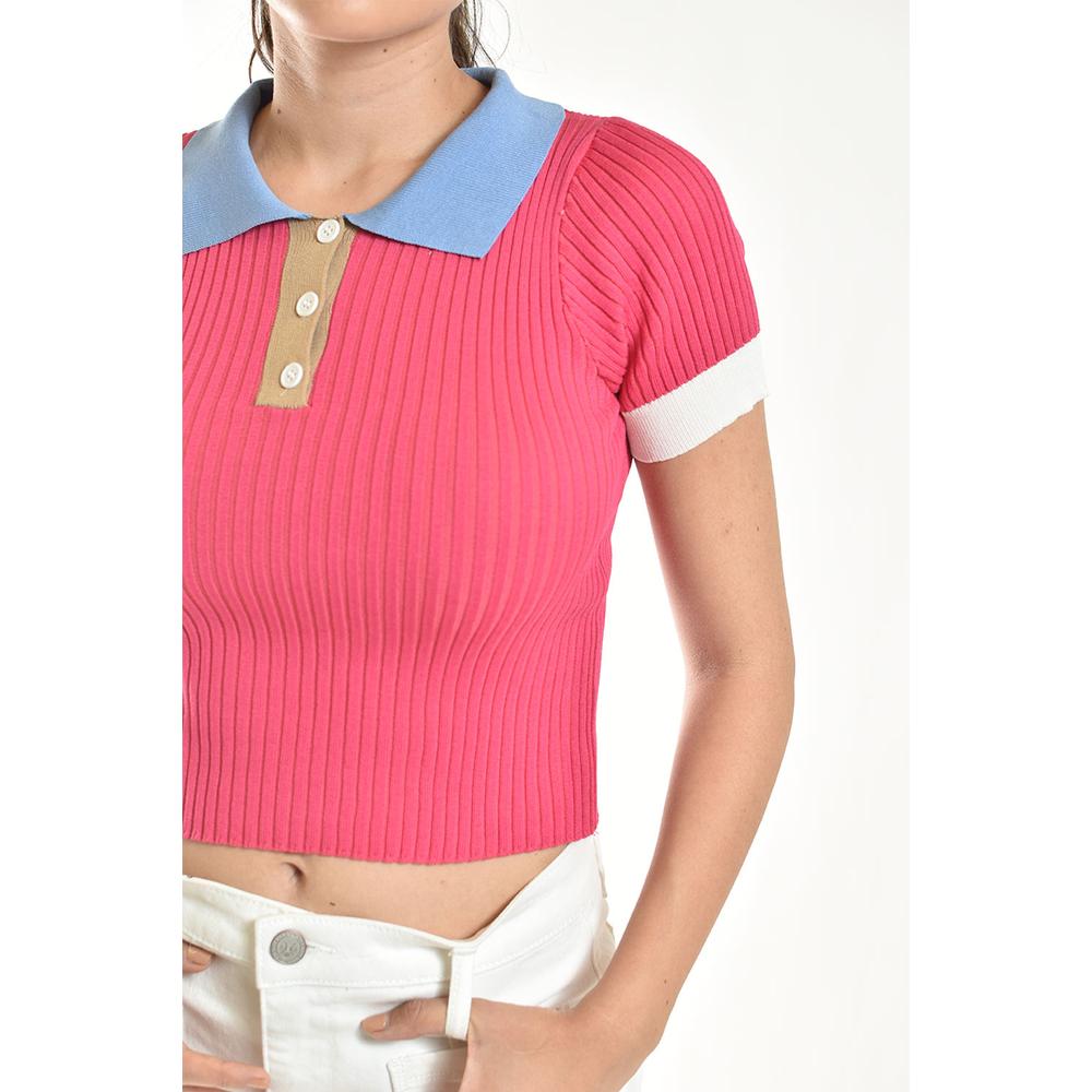 Foto 5 pulgar | Blusa De Canale Tipo Polo Roman Fashion /juvenil, 7281 (fiusha) Fucsia